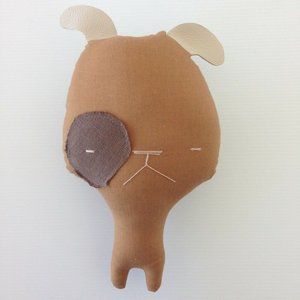 H Luv Handmade Cotton Leather Dog Plush Doll Toy